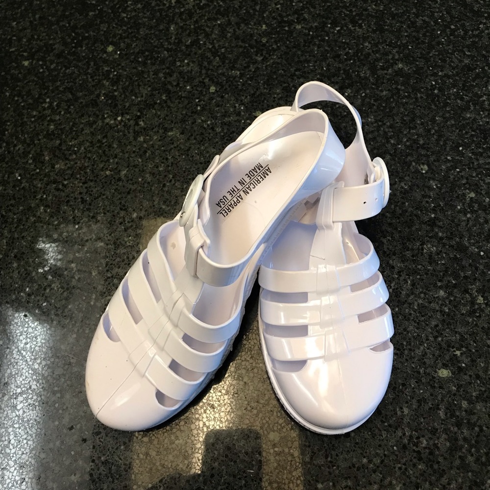 American Apparel White Jelly Sandalls